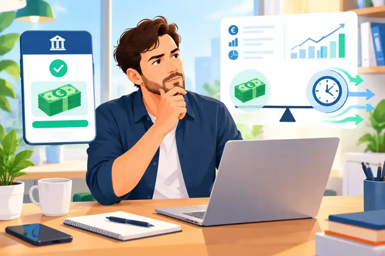 Dirigeant analysant la trésorerie de son entreprise sur un tableau de bord financier